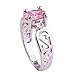 Psiroy 925 Sterling Silver Stunning Created Gorgeous Women's 7mm*9mm Oval Cut CZ Pink Topaz Filled Ring