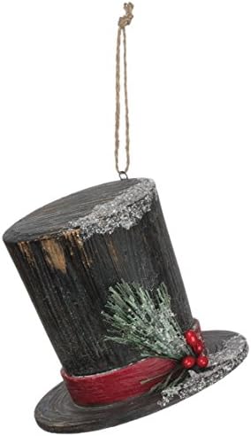 Sullivans 4'' Large Snowman Hat Ornament with Twine Hanger