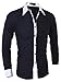 Generic Men's Slim Fit Collision Color Button Down Shirt