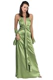 #905 - BEST SELLER - Formal Evening Gown. Elegant Satin finish dress with a full flaired and full length hemline. Halter styling full length.