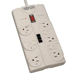 Tripp Lite TLP808TEL 8-Outlet Surge Protector (2160 Joules, Tel/DSL)