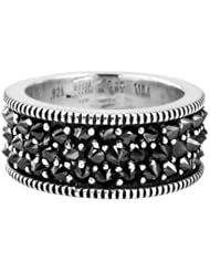 King Baby "Reverse Set" with Black Cubic Zirconia Wide Band