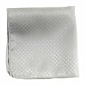 New Mens Silver Tone on Tone Checked Pocket Square