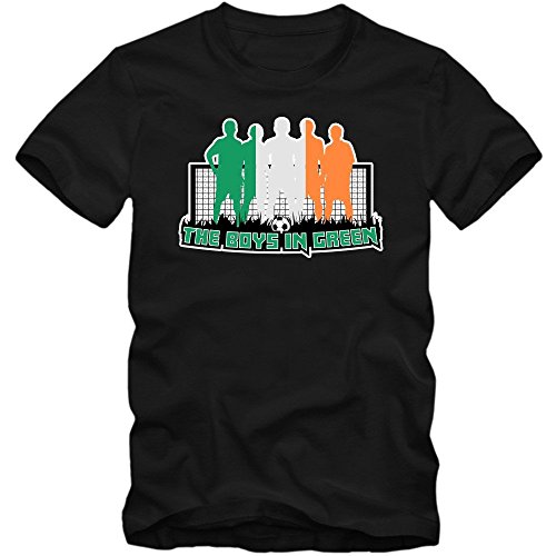 Irland EM 2016 #7 T-Shirt | Éire | Fußball | Herren | The Boys in Green | Trikot | Nationalmannschaft, Farbe:Schwarz (Deep Black L190);Größe:M