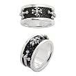 Hematite Stingray Sword/Cross Ring