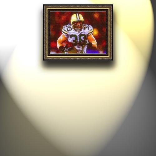 Completely Handpainted American Football Sport Painting, Custom Order FL9680, Oil on Canvas, with Option to Paint Jerry, Brett & Co. from Any Other Favorite Photograph or Picture, Unframed, Size 23'' x 31