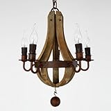 LightInTheBox Vintage Amercian Rustic Wooden Pendant Wine Barrel Chandelier Lamp Liviing and Bedroom Lamp Ceiling Lights