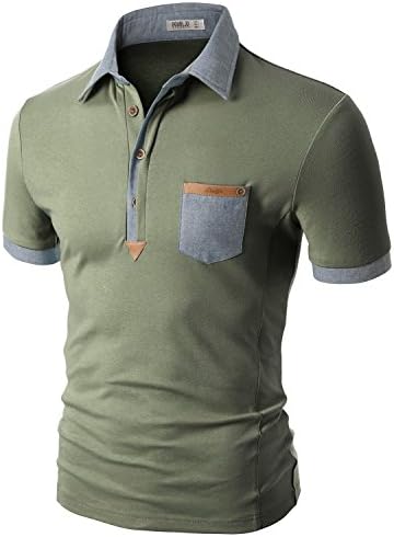 Doublju Mens Short Sleeve t-shirt. plus size KHAKI T-shirts,XL