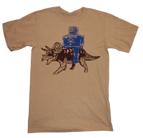 Happy Family Clothing Robot Rides Triceratops Mens T-Shirt