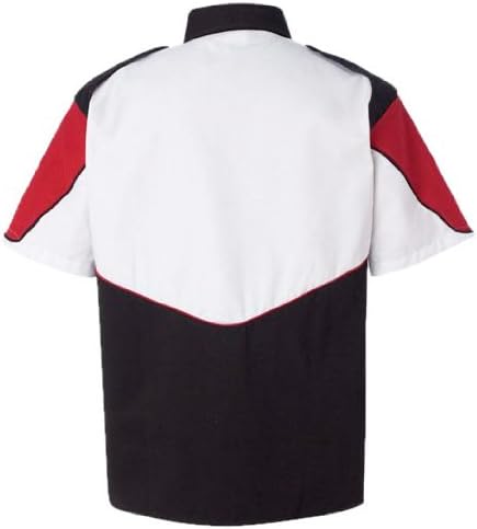 Red/White/Black Pit Crew 2274 Racing Button Up Racing Shirt