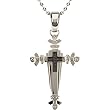 14K Ion Plated Stainless Steel Black Diamond Cross Pendant - 0.11 Ct.