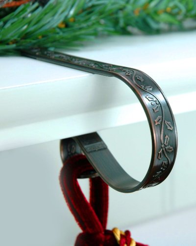 Holly Mantle Clip Stocking Holders in Oil Rubbed Bronze