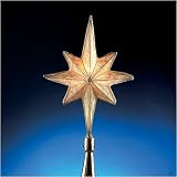 Lighted Gold Scrolling Star Of Bethlehem Christmas Tree Topper
