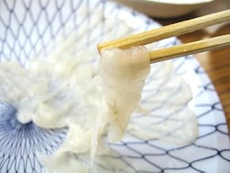 愛媛県産または山口県産 活けトラフグ ふぐ刺し（てっさ）特盛皿 35g【冷凍便】×３皿おまけつき