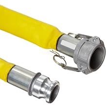Goodyear EP Spiraflex Yellow Heavy Duty PVC Water Suction/Discharge Hose Assembly, Aluminum Cam And Groove Couplings, 200 PSI Max Pressure