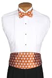 Clemson Cummerbund & Bow Tie Set - Clemson University Orange Cummerbund Set with Pawprint Logo