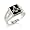 Men's Rhodium Plated Austrian Crystal Masonic Logo Ring SZ 8