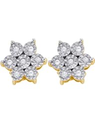 0.12CTW DIAMOND FLOWER EARRING