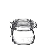 2 , Le Parfait, French, Glass Canning, Jars, with Flip Lid, holds, about, 16oz., .50Liter, 2 Cups, or, 1 Pint, about, 4.2" or 105mm acrost, about 4.1" or 104mm Tall, with about 3.6" or 90mm acrost, Gasket, and, Lid, .5 Liter