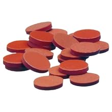 Kimble Kimax 73816-20 PTFE-Faced Red Rubber Flat Disc Septa, 0.060" Red Rubber Thickness, 20mm Diameter (Case of 144)