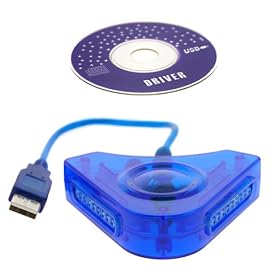 Click here to buy GTMax USB Dual Controller to PC Adapter Converter for Sony PlayStation PS PS2 (Free Gift BlueMall....