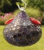 Bird Brain Shimmer Circles Mosaic Hummingbird Feeder, Purple Multi