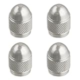 Black Friday Set of 4 Non-Rust Aluminum Tire Valve Caps - Silver