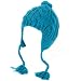 Handknit Trooper Trapper Winter Cable Knit Hat Turquoise