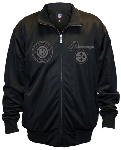 NFL Men's Pittsburgh Steelers Pitch Black Track Jacket (Black, Medium)