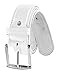 Moda Di Raza - Men's Classic Leather Belt - 1.5 Inch Width - Square Silver Polished Belt Buckle - Formal or Casual Dress Belt - PU Bonded Leather - White X-Large
