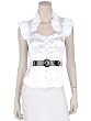 White Satin Belted Top