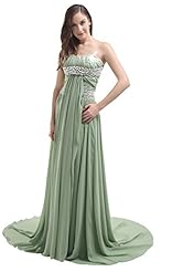 Strapless Acrylic/Charmeuse/Chiffon Sleeveless Evening Dress 
