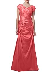 Taffeta Cap Sleeves Evening Dress/Prom Dress 