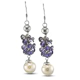 CleverEve's Freshwater Pearl Earrings With Lavender Stones