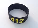 412 Wristband 1" in Black with Gold Numbers Pittsburgh