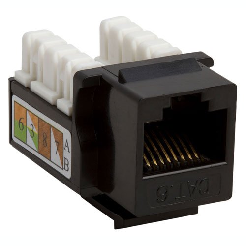Keystone Punch Down Jack Cat-6 RJ-45 - Black