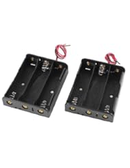 Wireless: 2Pcs Black Plastic Battery Holder Case Box w Wire for 3 x 18650 11.1V - uxcell