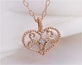 【me.加藤夏希プロデュース】4月の誕生石☆K10PG ダイヤモンド ハート ネックレス クラシカル・クレット