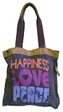 Lucky Brand Happiness Love Peace Canvas Tote