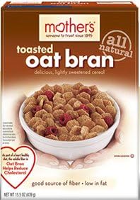Mothers Toasted Oat Bran Cereal, 12.5 ounce each -- 12 per case.
