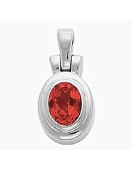 14K White Gold Oval Cut Chatham Created Ruby Pendant -- LIFETIME WARRANTY