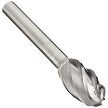 PFERD Oval Carbide Bur, Clog-Resistant, Uncoated (Bright) Finish, Single Cut, Radius End