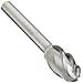 PFERD Oval Carbide Bur, Clog-Resistant, Uncoated (Bright) Finish, Single Cut, Radius End