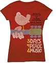 Woodstock vintage '69 Poster women / juniors red t-shirt