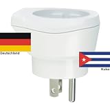 Design Reisestecker Adapter f�r Kuba auf Deutschland f�r Schukostecker, Umwandlungsstecker CU-Dvon "Reise-SK"