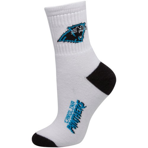Carolina Panthers Ladies White Dual-Color Team Logo Crew Socks
