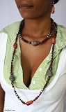 Agate and cow bone jewelry set, 'Akan Honors'