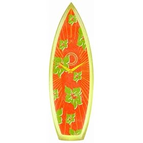 Surfboard Wall Clock-Orange