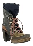 Diesel - Bottines Charles Velours + Toile Femme - Couleur Anthracite