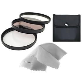 Panasonic Lumix DMC-GH1 High Grade Multi-Coated, Multi-Threaded, 3 Piece Lens Filter Kit (52mm) Made By Optics + Nwv Direct Microfiber Cleaning Cloth.